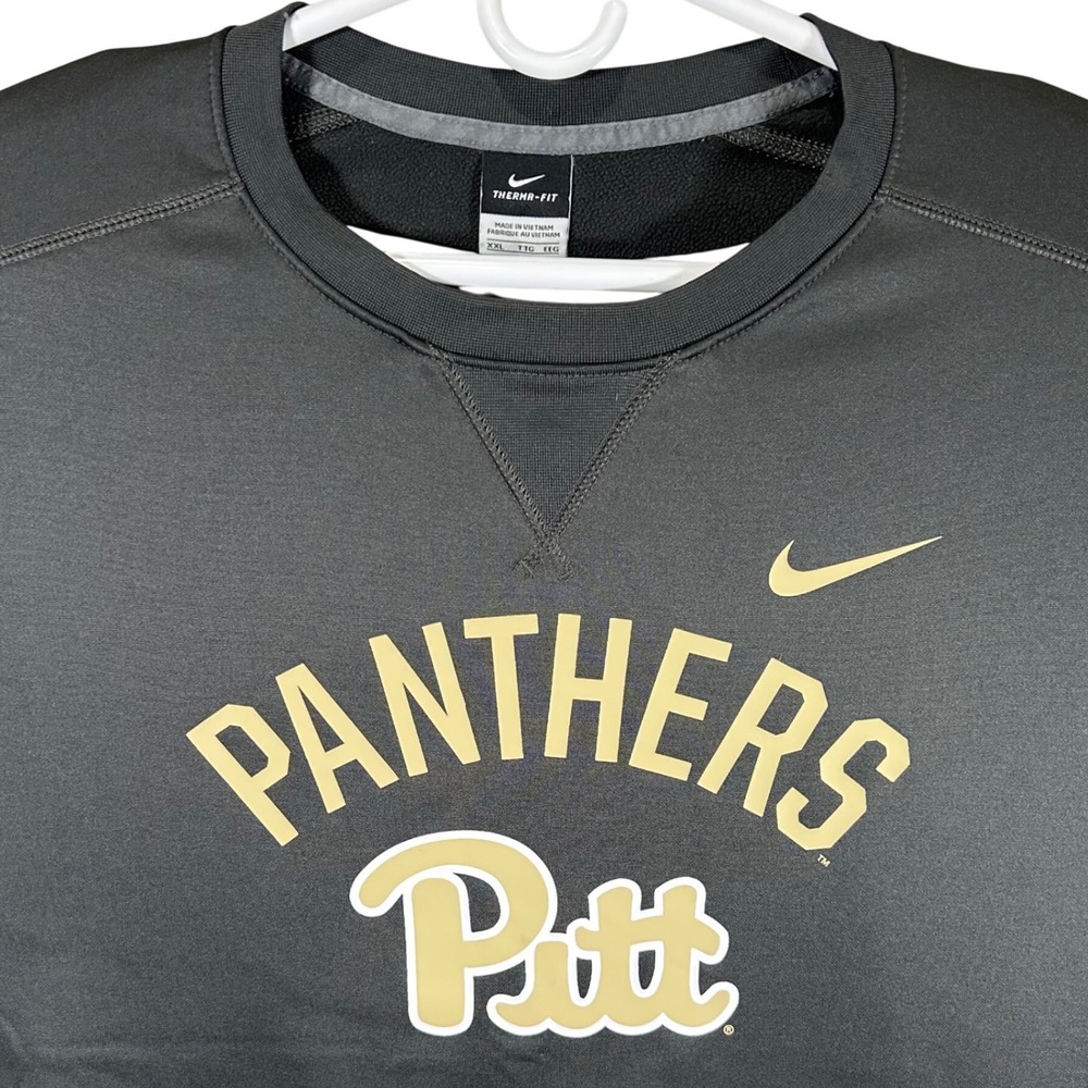 Nike Therma-FIT Pitt Panthers Crewneck Sweatshirt Gray‎ Mens XXL 33308X-PQ5